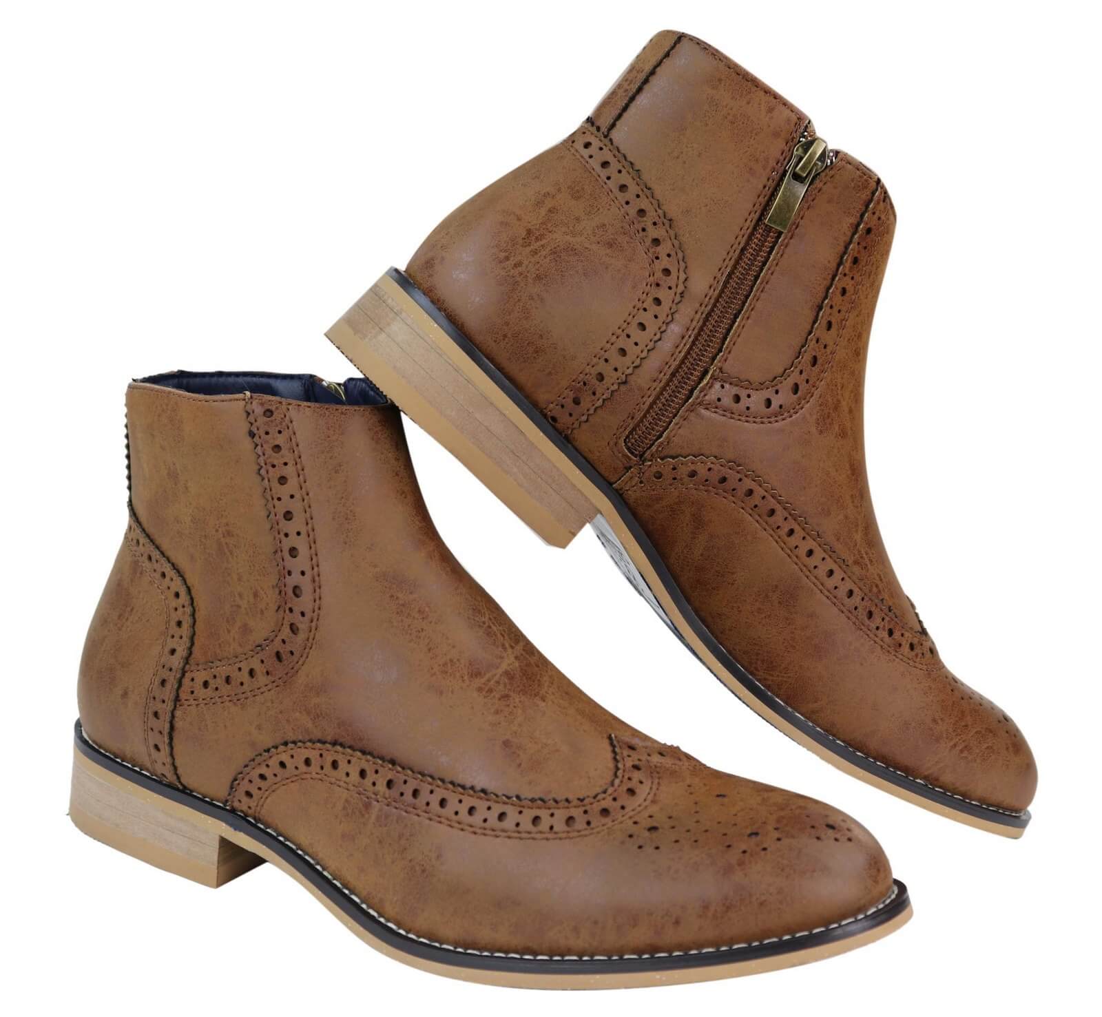 Muške Peaky Blinders brogue čizme s patentnim zatvaračem