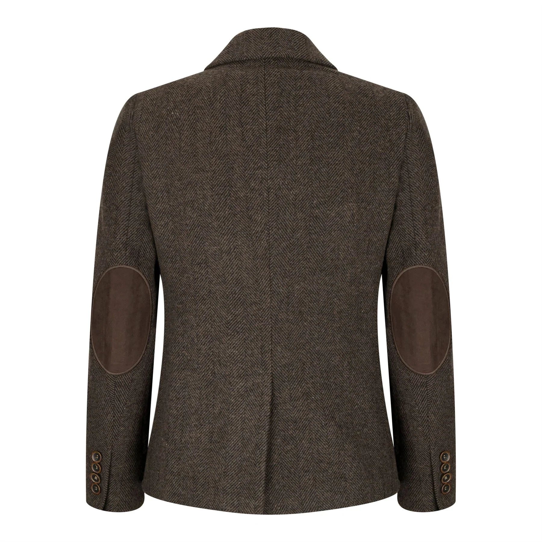 Ženski tvid sako s uzorkom riblje kosti, smeđi, vintage krojeni, klasični, elegantni, iz 1920-ih