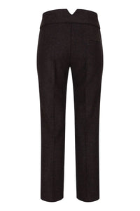 Ženske tvid hlače s uzorkom riblje kosti, smeđe, vintage krojene, klasične i elegantne iz 1920-ih