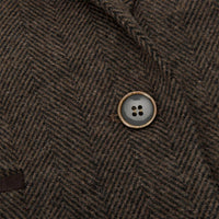 Ženski tvidasti prsluk s uzorkom riblje kosti, smeđi, vintage stil, klasičan i elegantan, iz 1920-ih